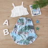 Summer Holiday Style Camisole Skirt Girl 2021 Kids Clothing Sets Cotton Sales