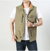 Summer outdoor photography mesh vest pack fishing multi-pocket work vest jacket mens gilet waistcoat