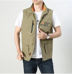 Summer outdoor photography mesh vest pack fishing multi-pocket work vest jacket mens gilet waistcoat