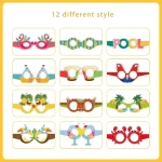 Summer Party Eyeglasses Funny Paper Hawaiian Glasses for Summer Party Supplies Fun Kids Party Beach Tropical Fancy Props Glasses