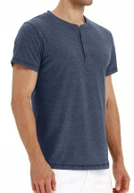 Summer Pure Color Athletic Look Mock Neck Design Casual Golf Shirt