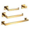 SUS304 Stainless Steel Brushed gold Bathroom Accessory Set Hook Towel Bar Toilet Roll Paper Holder Towel Ring Wall Mounted