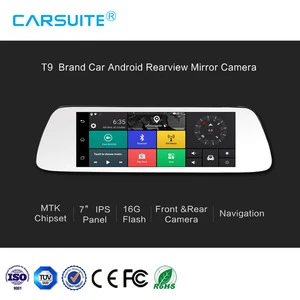 T9 Smart Android 3G MTK Quad-core Rearview Mirror Camera DVR Recorder Support 32G SD Card and BT Phone Call