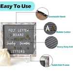 Tabletop Display Rustic Felt Letter Board Sign Changeable Wood Frame Wood Letter Board