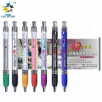 The cheapest gift pull out promotion pen with roll out paper custom LOGO flag gift message banner pen