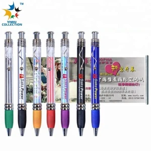 The cheapest gift pull out promotion pen with roll out paper custom LOGO flag gift message banner pen