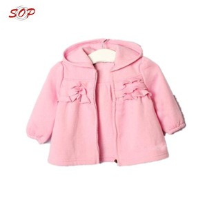 Toddlers girls outwear coat plain baby girl fleece sweatshirt