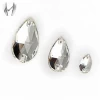 Top quality 2 holes 7 * 21 mm water drop silver foiling flat back rhinestone shoe connector patterns,rhinestone making machine