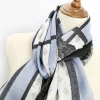 Top quality customized logo digital print double layer silk scarf