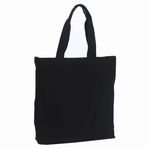 Totebag custom printed black cotton promo bag