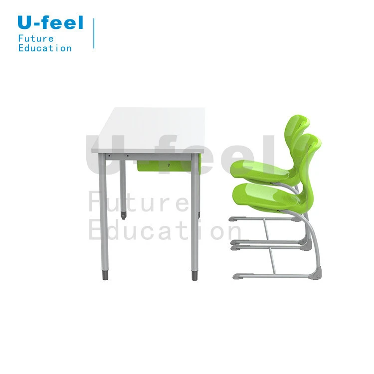 U-Feel physics laboratory furniture popular design school furniture student desk and chair with two people
