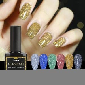 Unigel Nail Art Glitter Gel Private Label Diamond Flash Nails Shine Nail Color UV Gel Polish