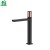 Import Unique  Black with Rose Red Handle 3 Way Faucet 3 Holes Bathroom Basin Mixer from China