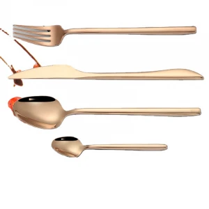 Universal good quality gold reusable portable flatware set stainless steel cutlery
