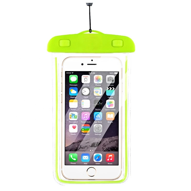 Universal Luminous Waterproof Case Cell Phone Dry Bag Pouch Waterproof Cell Phone Pocket with Neck Strap for iPhone Xs Max