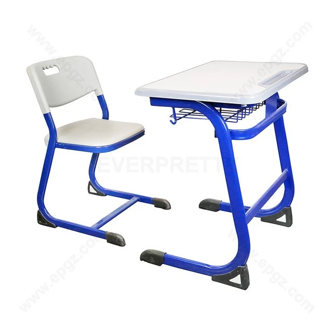University Student Desk and Chair Set  Classroom Single School Desk and Chair Wholesale Furniture
