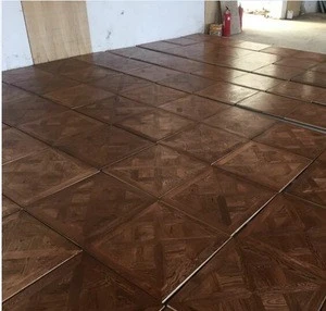 UV Oiled Finish Dark Oak Solid Versailles Parquet Flooring Prices