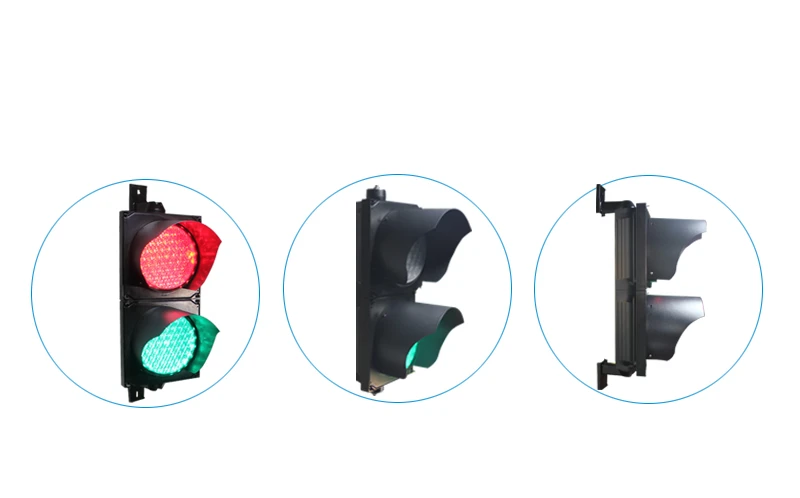 Vehicle 200mm 2 Aspect Red+Green Traffic Signal Light With High Luminous LED Light