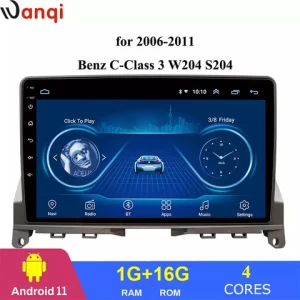 Wanqi 9 inch 4 cores android 11 car audio dvd multimedia player radio video Stereo navigation system for Benz C-Class 2006-2011