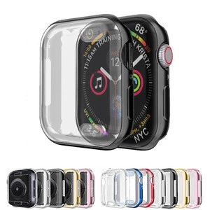Watch cover Case for Apple Watch 5 4 40MM 44MM Plating Protector Tpu slim soft cases for iwatch Series 3 2 38 42MM accessories