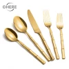 Western Restaurant exquisite flatware set Customized gold dinner spoons forks and knife Steak cutlery set stainless steel