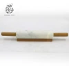 White marble rolling pins 18-inch stone Comfort Grip Wooden Handles for noodle tools