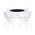 Import White modern dining set wood dining table set PP chair dining room sets from China