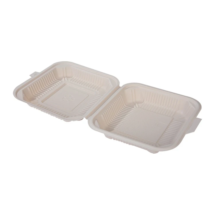Wholesale biodegradable disposable eco friendly corn starch square lunch boxes