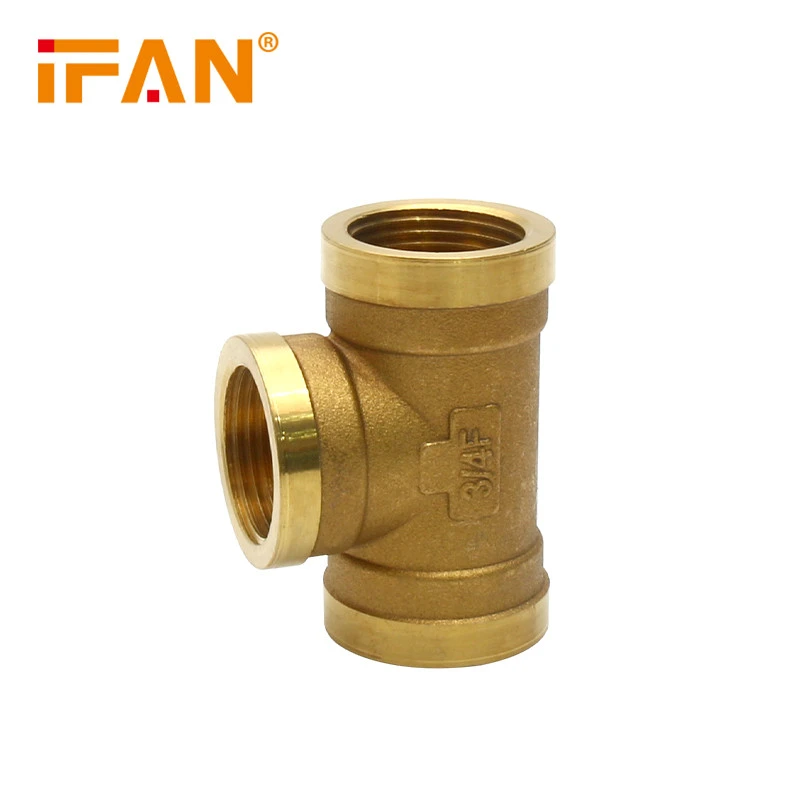 Wholesale Bronze Female Tee CW-617 Brass  Plumbing Fitting 1/2-2inch Copper Pipe Connector Brass Equal Tee