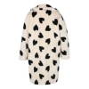 Wholesale cheap single breasted recycle polyester thick winter women faux fur long coat with heart printed