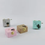 Wholesale Creative Boutique Music Box Student Gift Happy Cactus Wooden Hand Music Box