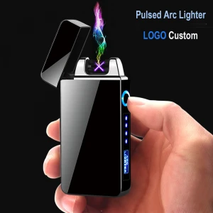 Wholesale Custom Logo A Metal Rechargeable Electric USB Cigarette Arc Plasma Lighter