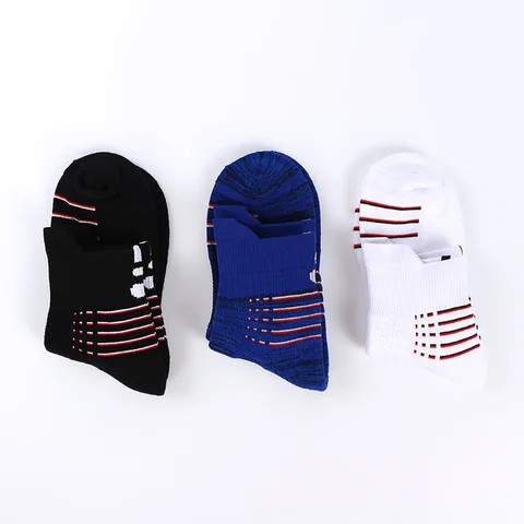 Wholesale Custom Logo Low Cut Cotton Terry Cushion Elite Sport Men Basketball Socks