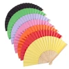 Wholesale custom LOGO silk bamboo handheld fan wedding fan