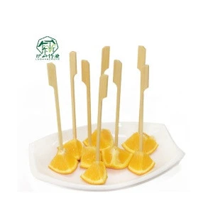 Wholesale Eco-frinendly BBQ Tool seafood disposable fruit round flat typeTeppo picks bamboo sticks food skewer