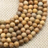 Wholesale Natural Stone Beads Loose Jewelry Smooth Brown Round Picture Jasper Stone Beads Gemstone Loose