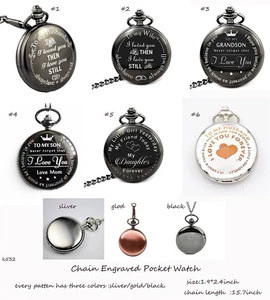 Wholesale Personalized Monogram Engraved Pocket Watch with Chain