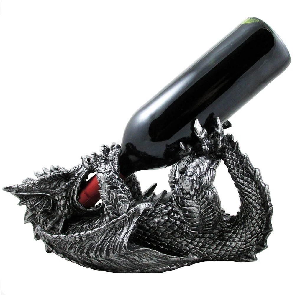 wholesale polyresin wine holder Fantastic resin cool dragon custom cool wine bottle holder