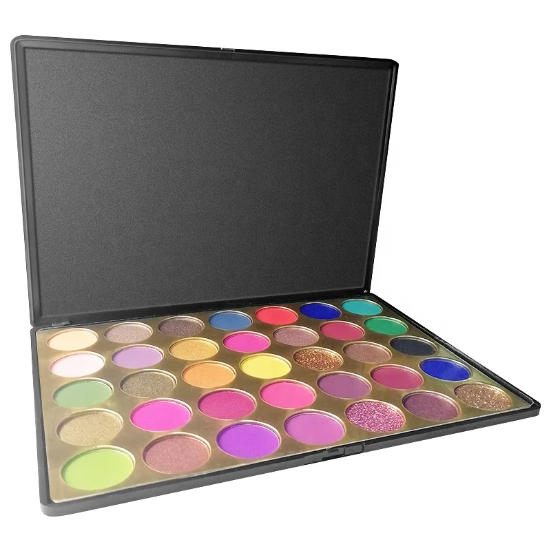 wholesale Private Label Vegan Cosmetics 35 Colors Eyeshadow Palette No Brand Pressed Glitter Makeup