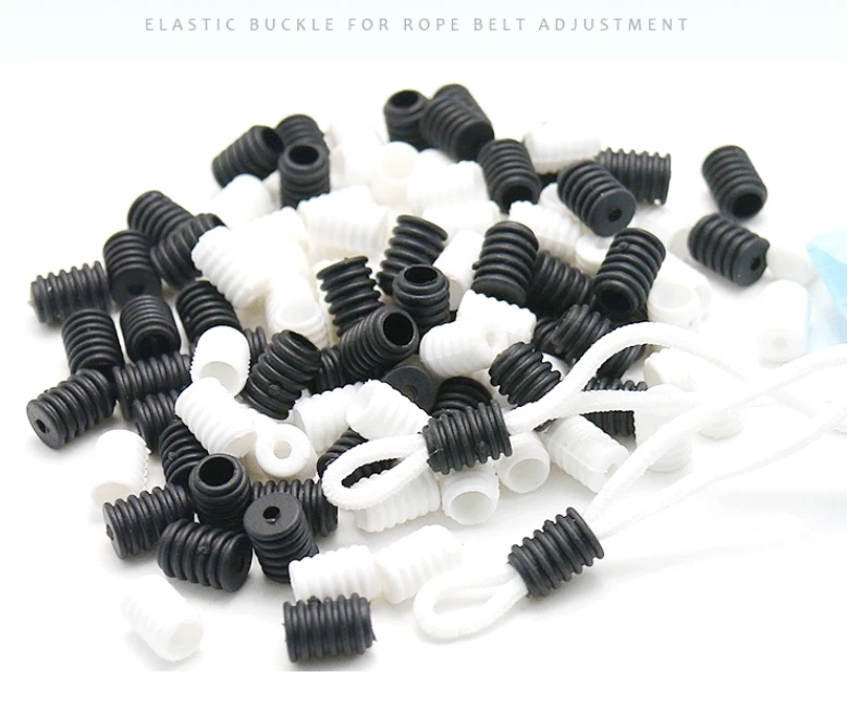 Wholesale PVC Anti-slip Elastics For Ear Loop With Adjustable Rope Buckles for Rope Belt Adjustment