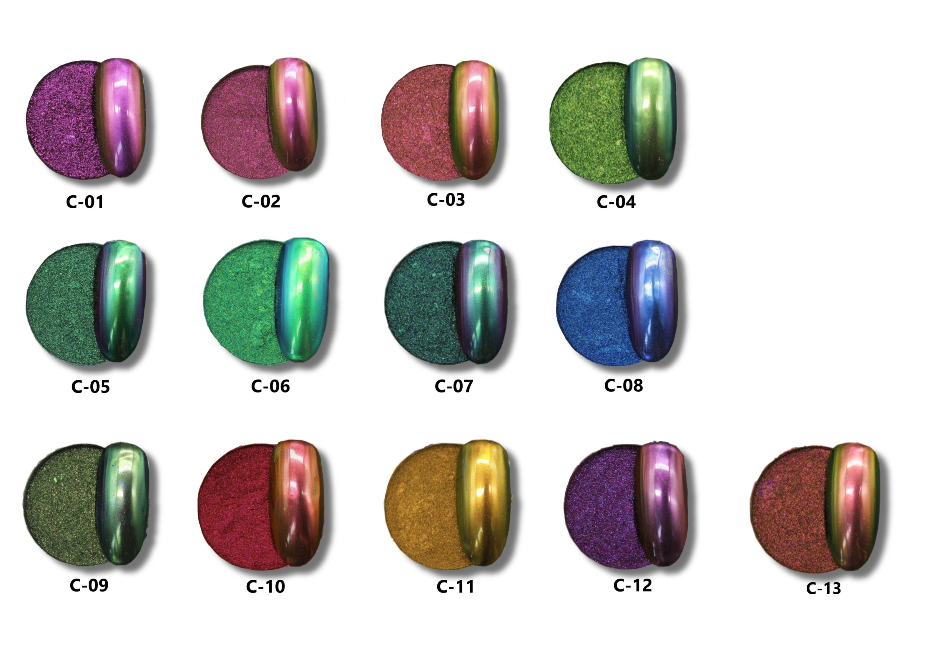 wholesale super chrome nail art color shifting chameleon pigment