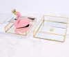 Wholesale Vanity Gold Metal Glass Mirror Serving Tray