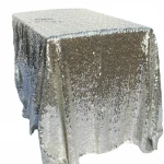 Wholesale Wedding Banquet Restaurant Rectangular Rose Gold Sequin Tablecloth