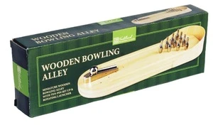 WOODEN BOWLING ALLEY Game Set New York Gift