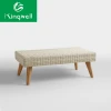 Wooden designs set sofa 4 seater rattan teak garden outdoor furniture for hotel