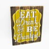 Wooden Wall Hanging Sign Decoration EAT DRINK AND BE THANKFUL for Kitchen Home Decorative