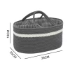Woven Cotton Rope Basket Large Nursery Baby Diaper Caddy Organizer Portable Holder Bag
