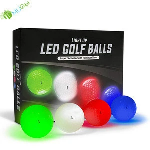 YumuQ 12 Pack Long Lasting Flashing Glow LED Light Up Golf Balls for Outdoor Night Sports