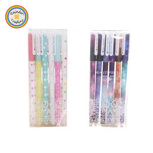 YWGZ021 RDT 6pcs in Colorful Cartoon Gel Pens Sets Dots Printing Office Gel Pens Starry Sky Printing Stutent Prize Gel Pens