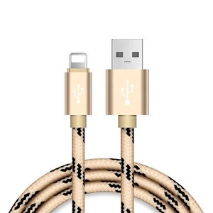 ZMD nylon braided colorful aluminium alloy usb fast lightningg charging data cable for iphone